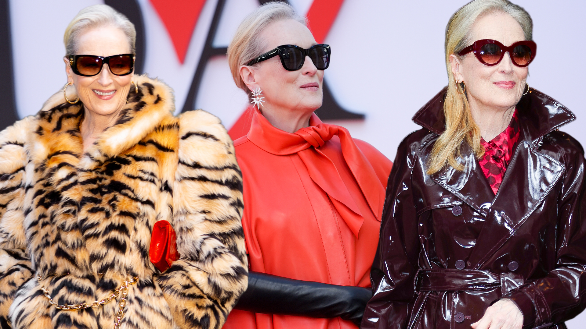 Meryl Streep doing press for The Devil Wears Prada 2 wearing different designer outfits