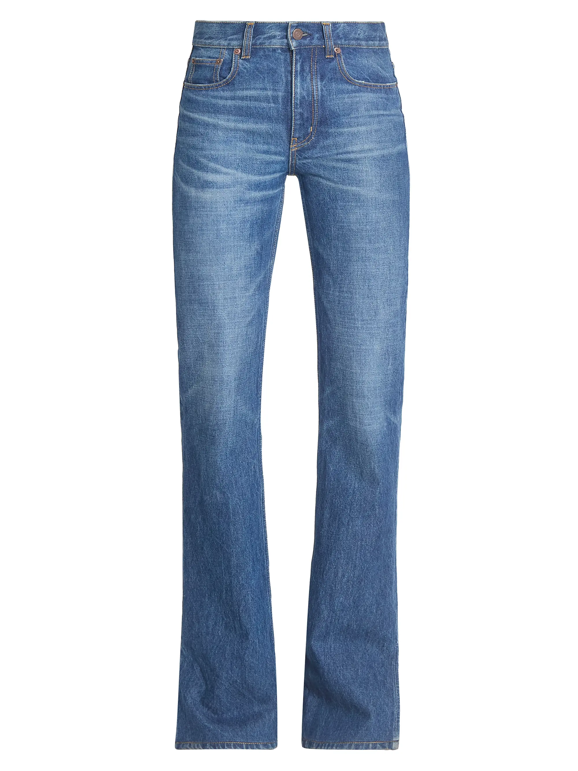 Split-Hem Straight-Leg Jeans