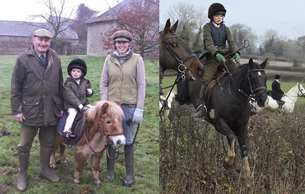 Rosie Bush &mdash; &ldquo;This is three-year-old Rosie hunting with her great grandpa Bill and mum Nicky, and now jumping a hedge with the Beaufort, aged 11&rdquo;