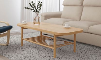 LISTERBY coffee table, oak veneer, 90 cm - IKEA