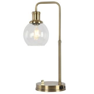 Better Homes & Gardens Gold Desk Lamp With a Glass Shade 