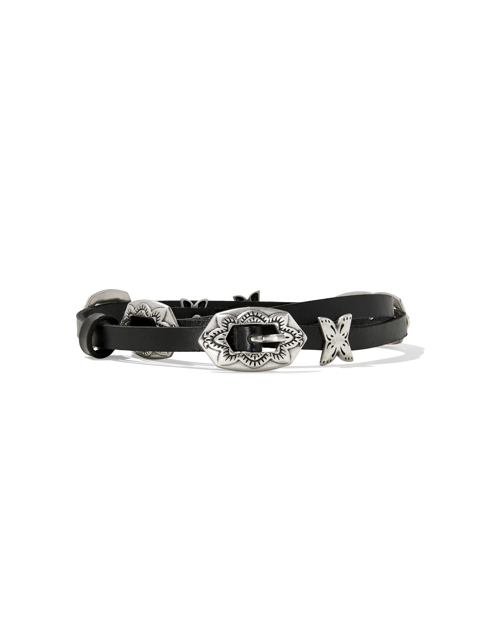 Yellow Rose, Concho Thin Belt in Black Leather