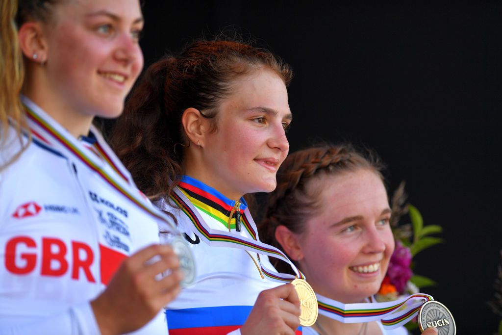 Alena Ivanchenko (Russia) takes centre stage on the podium