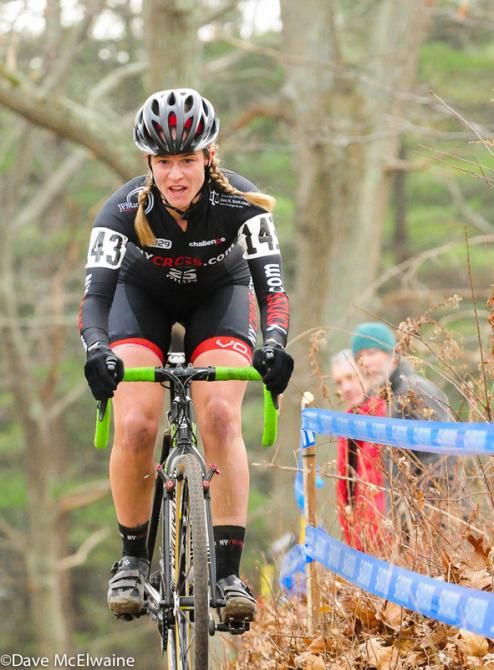 Elizabeth Lukowski (Nycross.com) about to hit a big descent