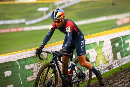 Pauline Ferrand Prévot competing in cyclo-cross