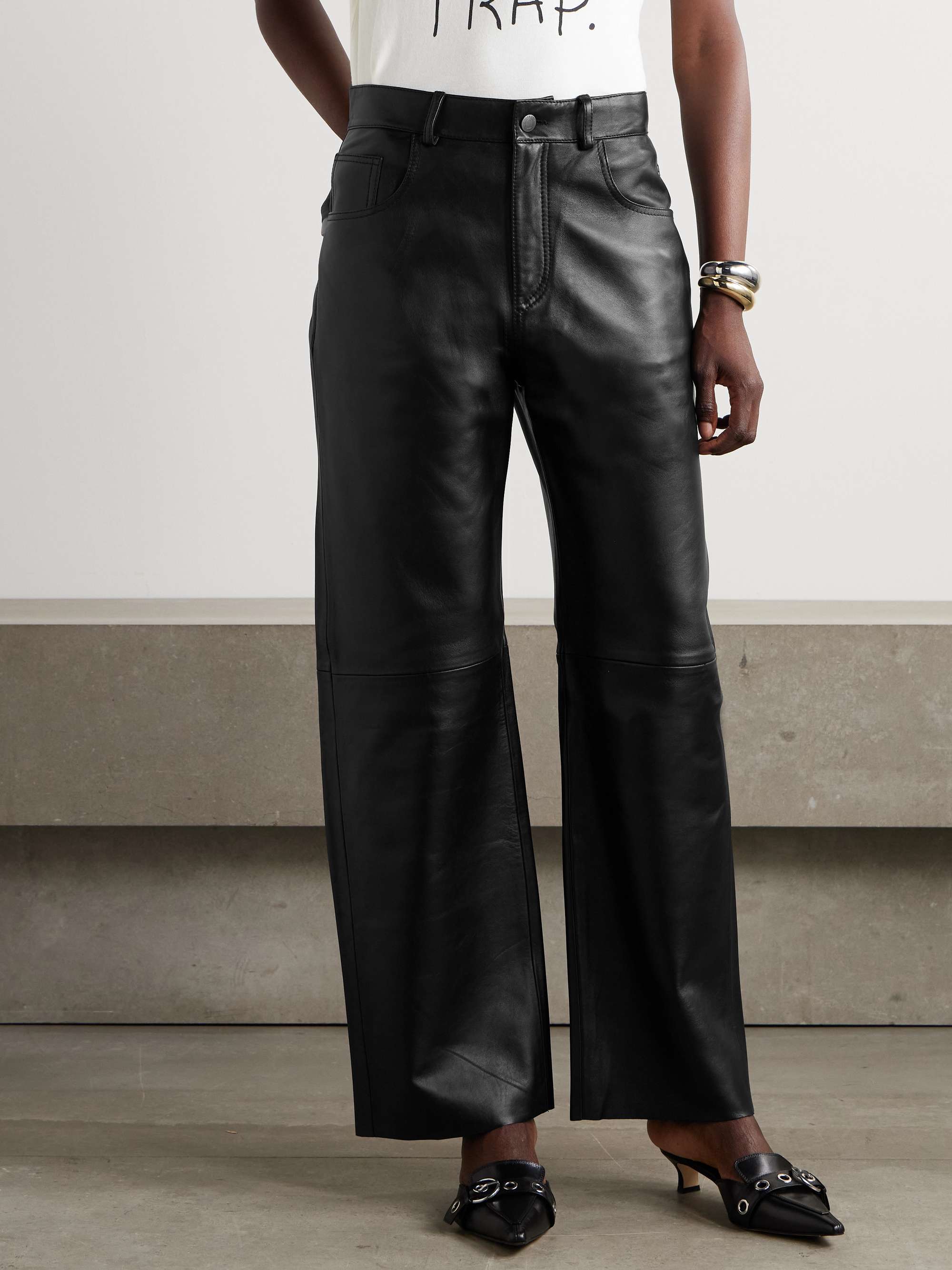 Bonnie Leather Wide-Leg Pants