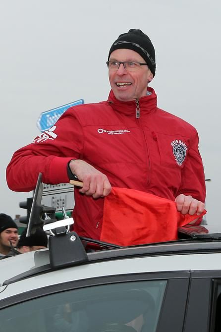 Race director Frank Hoste had a sleepless night but seemed happy to get the race underway