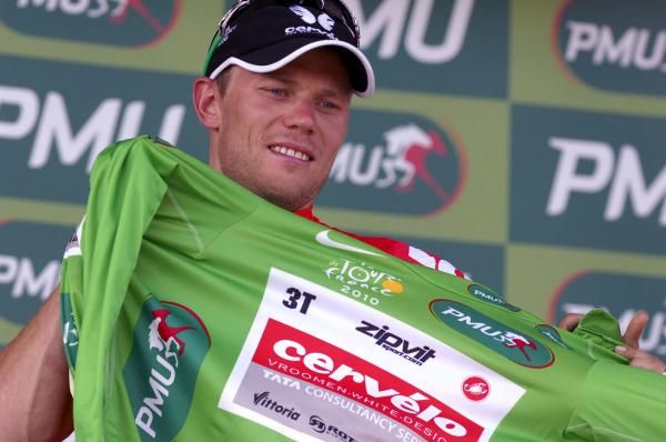 Thor Hushovd (Cervelo TestTeam) kept the green jersey