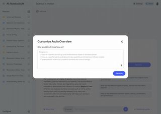 NotebookLM picks up a "Customize" button for Audio Overviews.