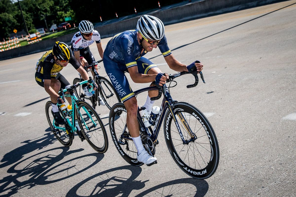 Larry Warbasse (Aqua Blue Sport) leads the break