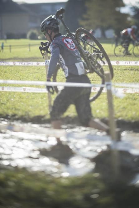 One of the riders makes his way through the mud