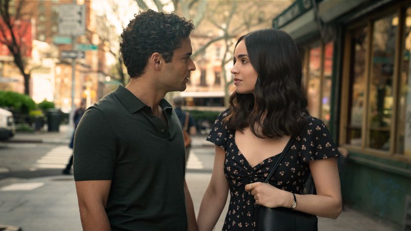 Garrett (Sebastian De Souza) and Alex (Sofia Carson) (L-R) holding hands in Netflix&#039;s &quot;The Life List&quot;