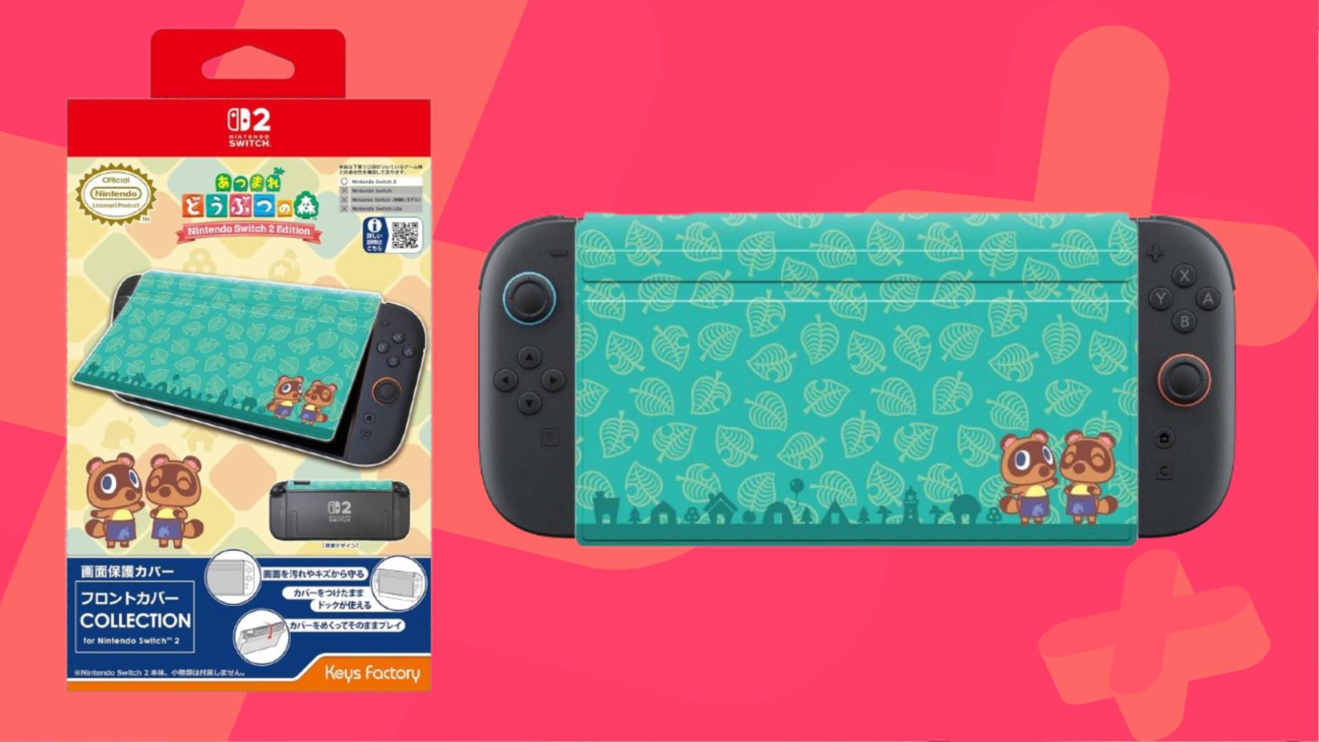 Image of the Keys Factory Animal Crossing Switch 2 cover on a pink GamesRadar+ background.