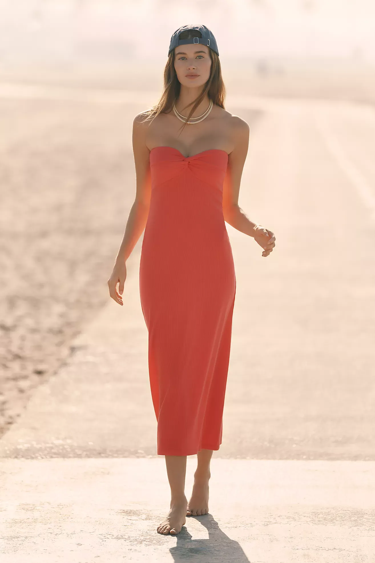 LSPACE, Lisette Strapless Twist-Front Midi Dress