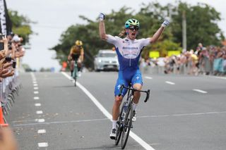 CAMBRIDGE NEW ZEALAND FEBRUARY 16 Shane Archbold celebrates winning the Mens Road Race during the New Zealand National Road Cycling Championships on February 16 2020 in Cambridge New Zealand Photo by Michael BradleyGetty Images