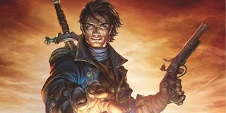 A character from Fable, looking all heroic.