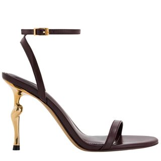 JW Pei Alivia Gold Metal Heeled Sandals