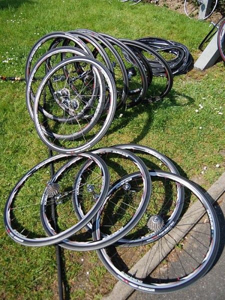 Even with Road Tubeless' impressive durability, scores of spare wheels are still a requirement at Paris-Roubaix.