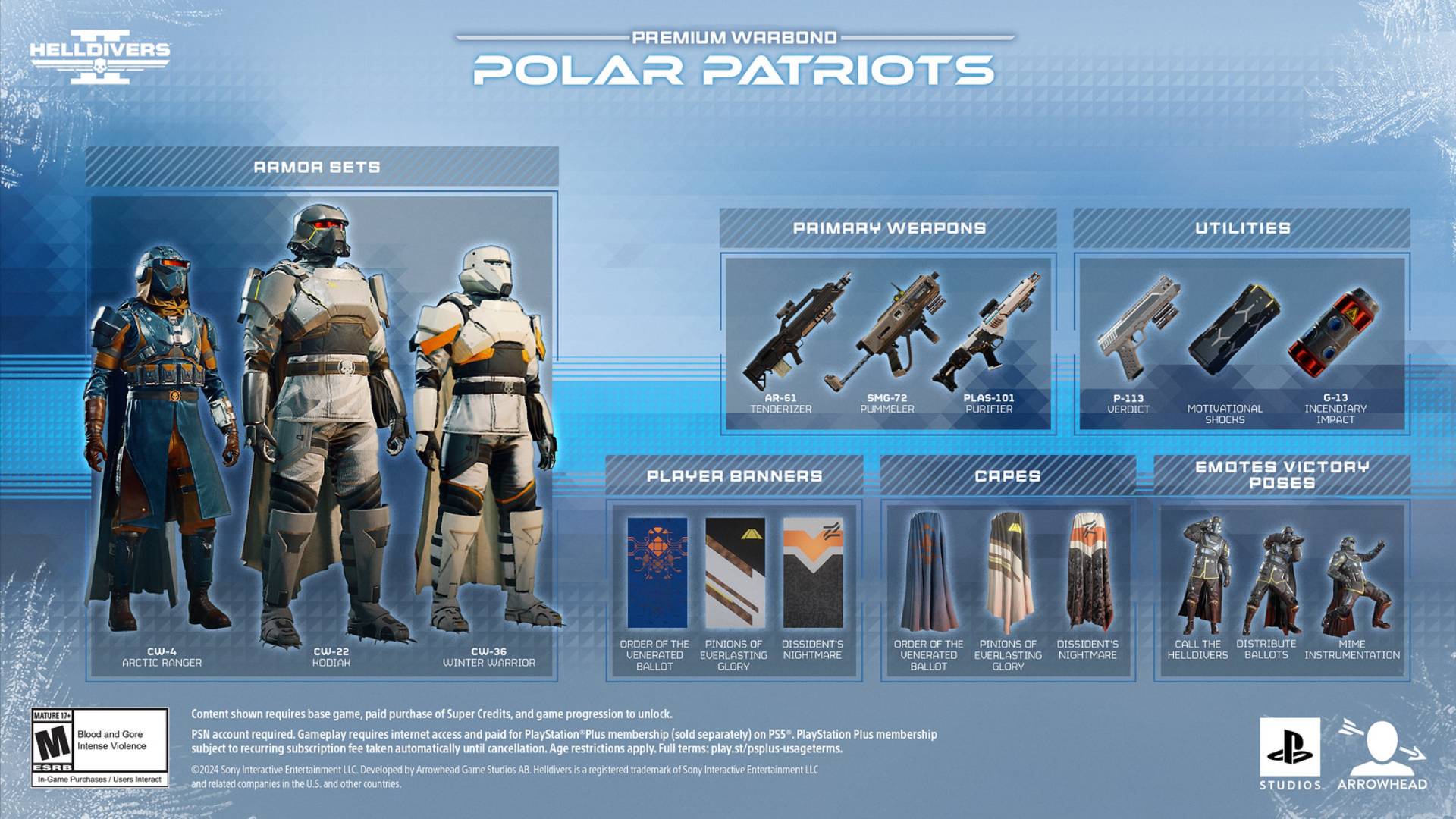 Helldivers 2 Polar Patriots Warbond contents