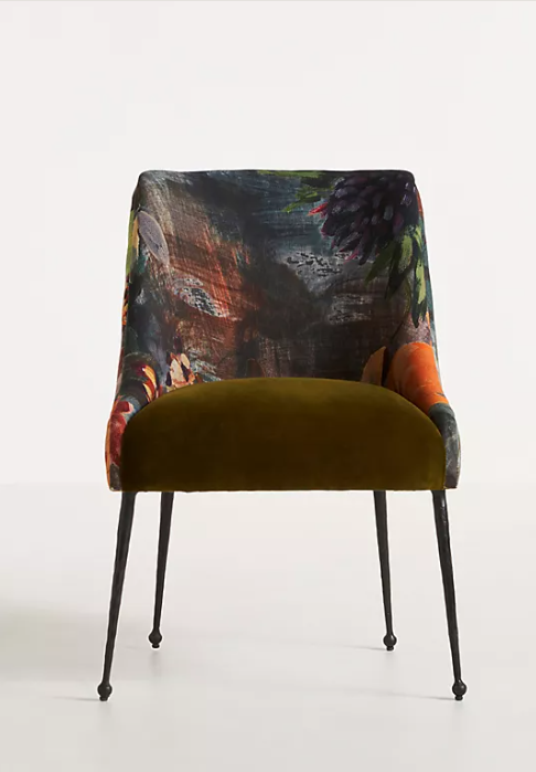Nature print dining chair.