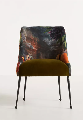 Nature print dining chair.