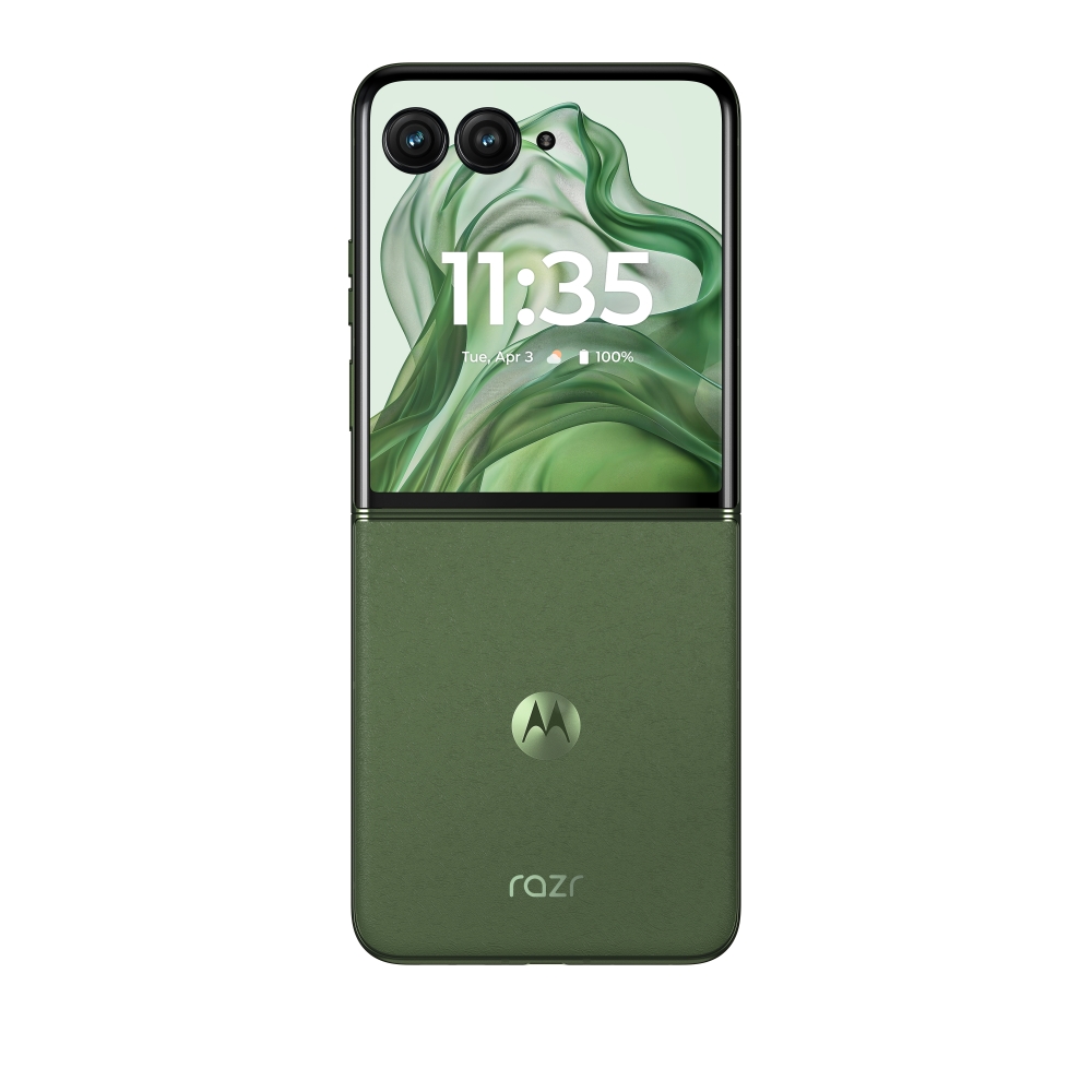 The Motorola Razr Plus 2024 in Spring Green