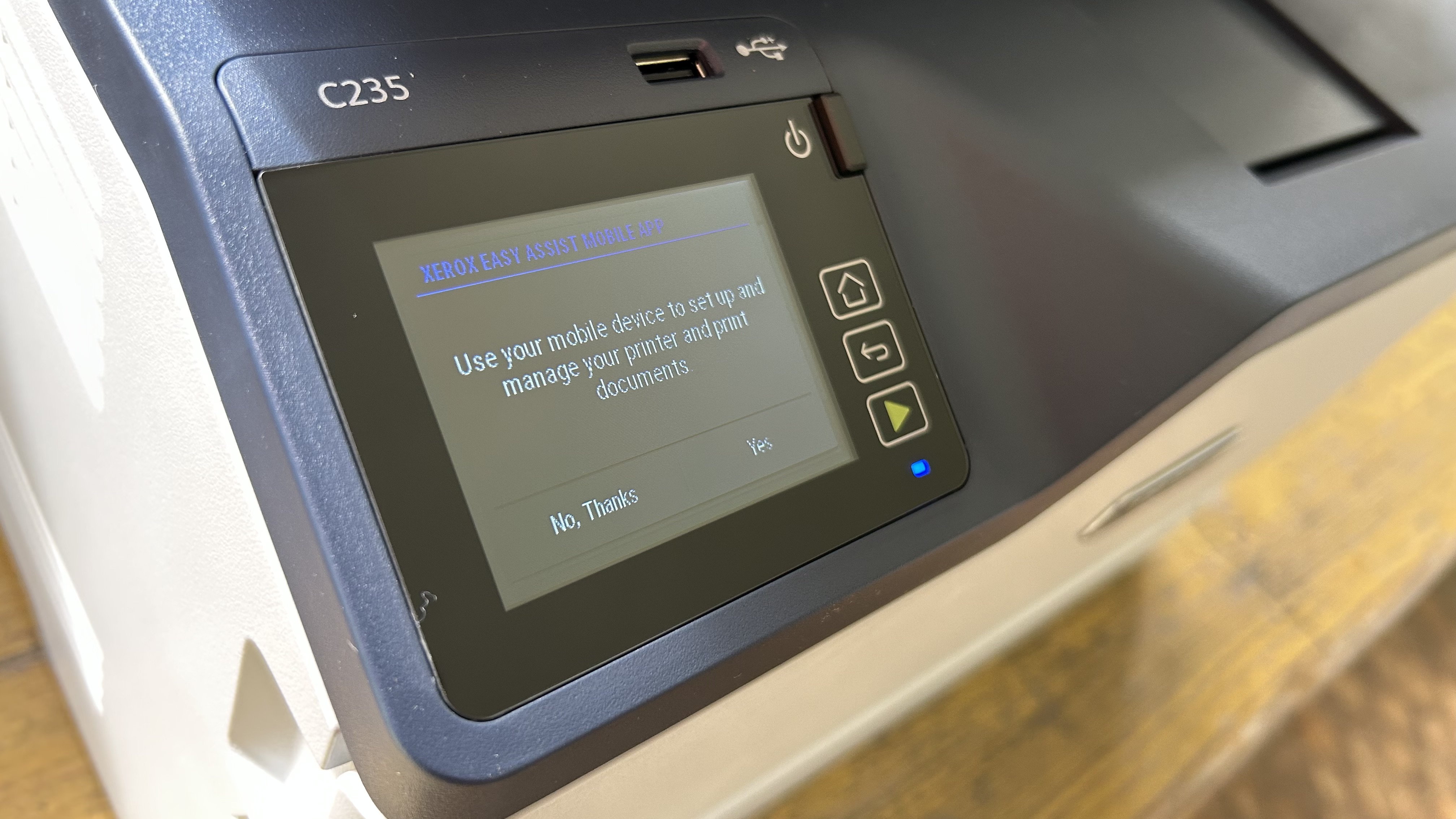 Xerox C235 color laser printer during our review