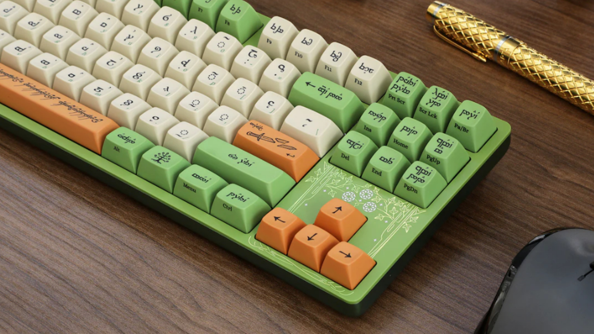 The Drop x LOTR Elven Keyboard in situ.