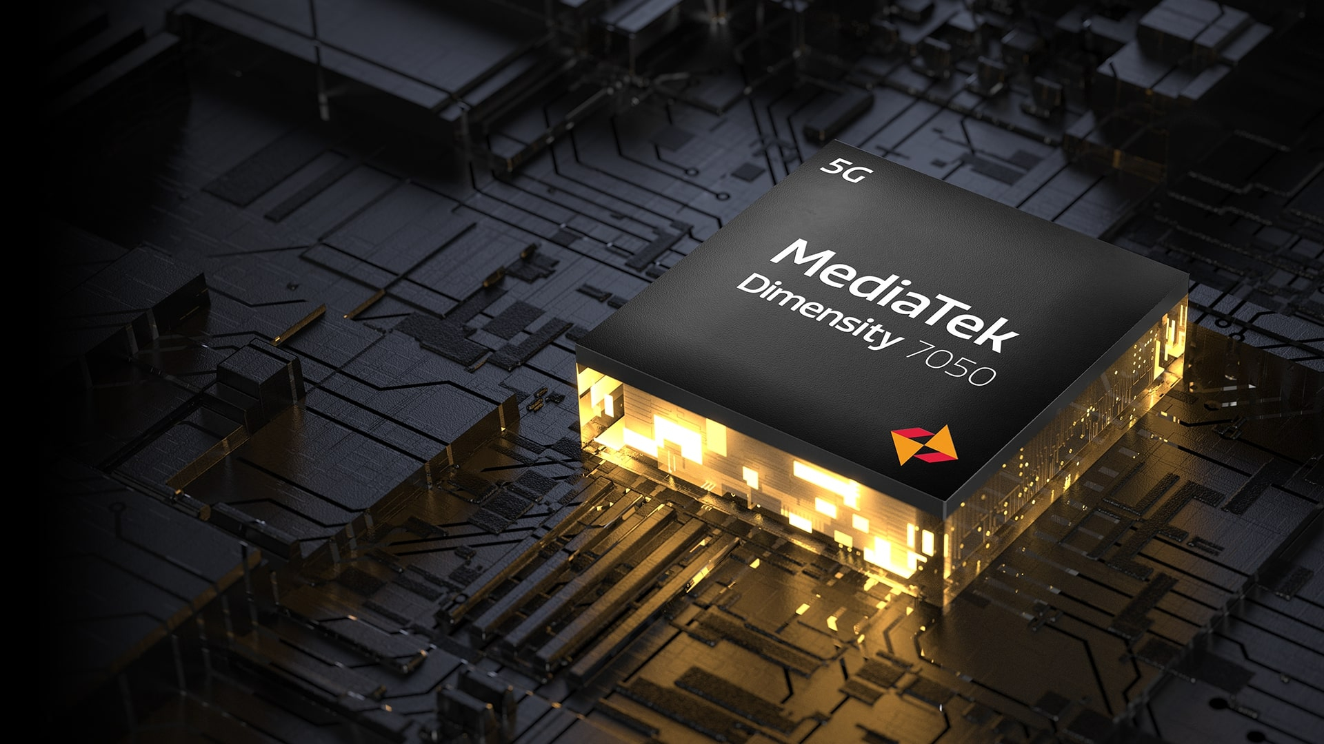 Promotional poster for the MediaTek Dimensity 7050 chipset