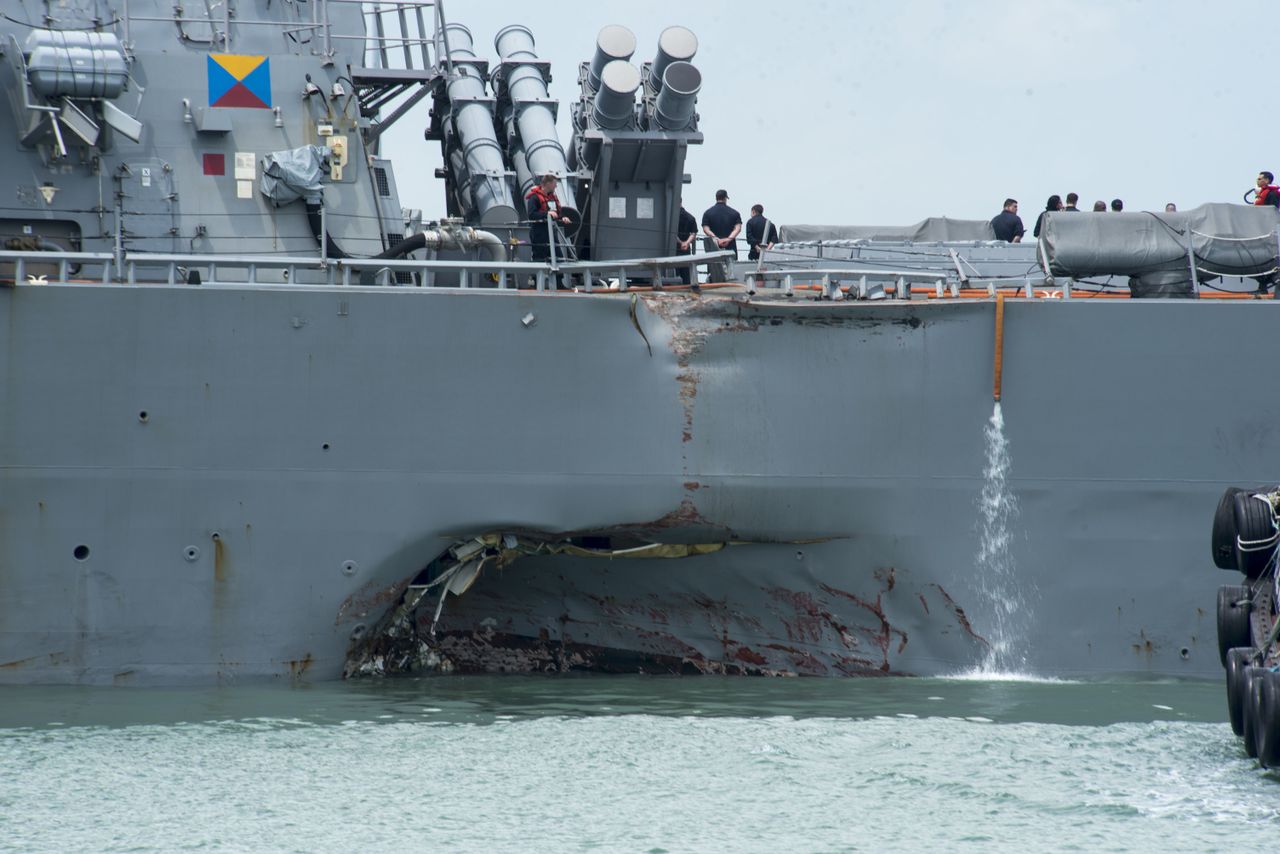 USS John S. McCain at port in Singapore