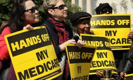 Activists rally on Capitol Hill last week: 80 percent of voters, including a majority of GOP and Tea Party supporters, oppose Medicare and Medicaid cuts.