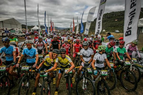 The leaders on the front row at the start