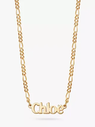 Daisy London Personalised Nameplate Figaro Chain Necklace