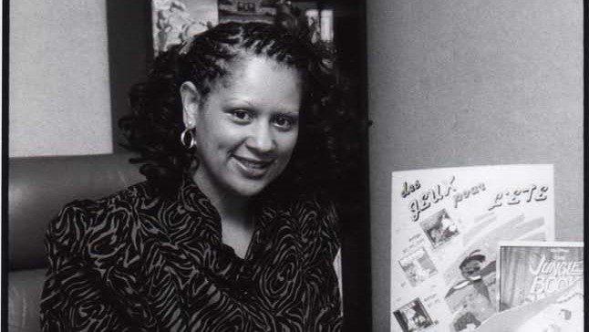 Muriel Tramis holding concept art