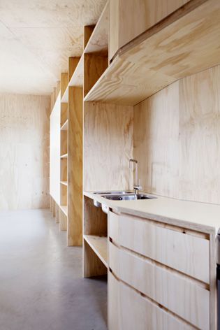 Rebel house timber kitchen