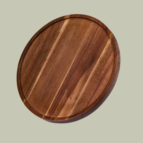 Anboxit Lazy Susan Cupboard Organiser, 30cm Wooden Lazy Susan Turntable, Acacia Wood Turntable, Kitchen Rotating Spice Rack (1 Pack)