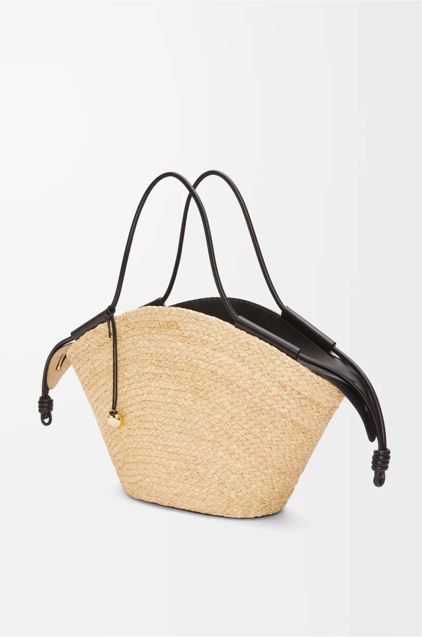 Large Cotton Gingham Le Roseau Tote Bag