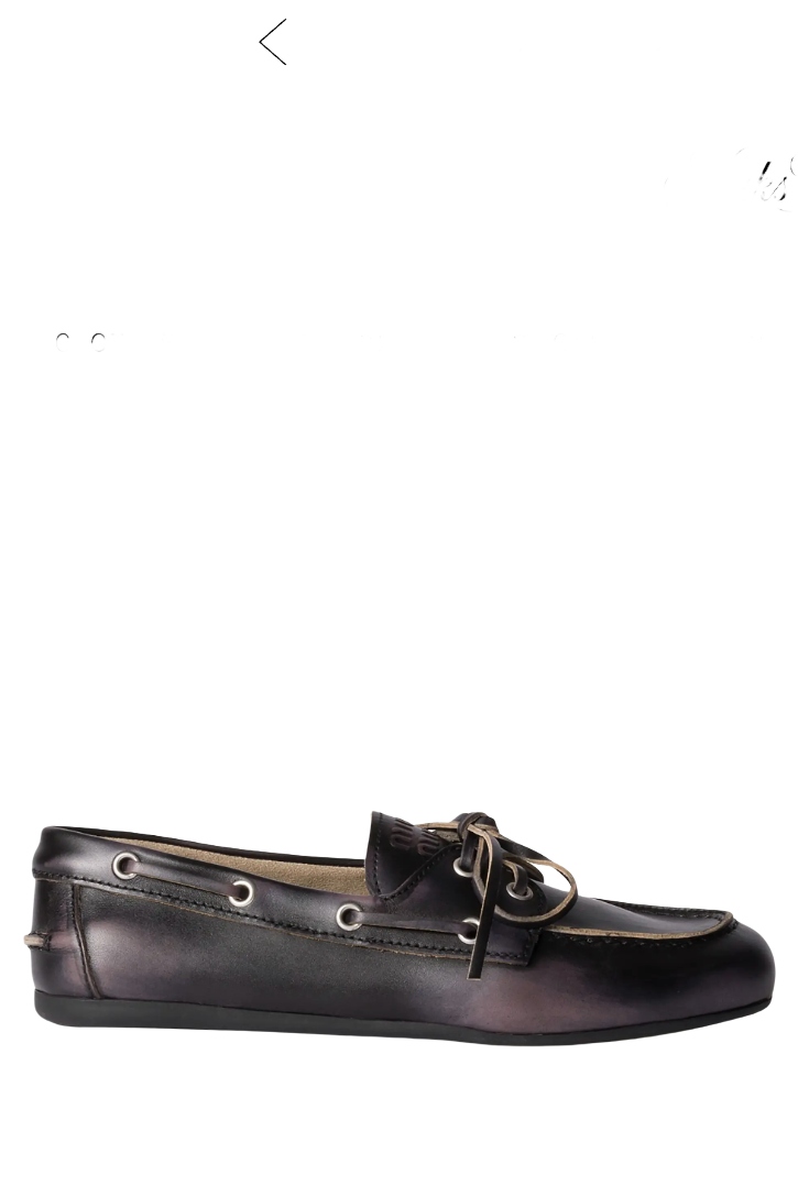 Miu Miu, Unlined Bleached Leather Boat Shoes