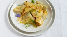 Summer herb malfatti with a herb-butter sauce