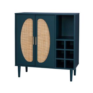 Homebase navy rattan drinks cabinet