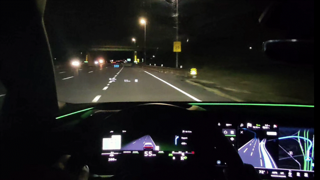 2025 Audi A6 Sportback e-tron head-up display.