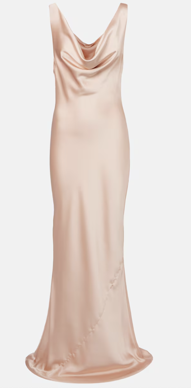 Norma Kamali, Draped Satin Gown
