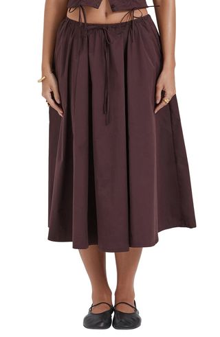 Cora Gathered Lace-Up Skirt