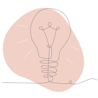 illustration of lightbulb on pink background