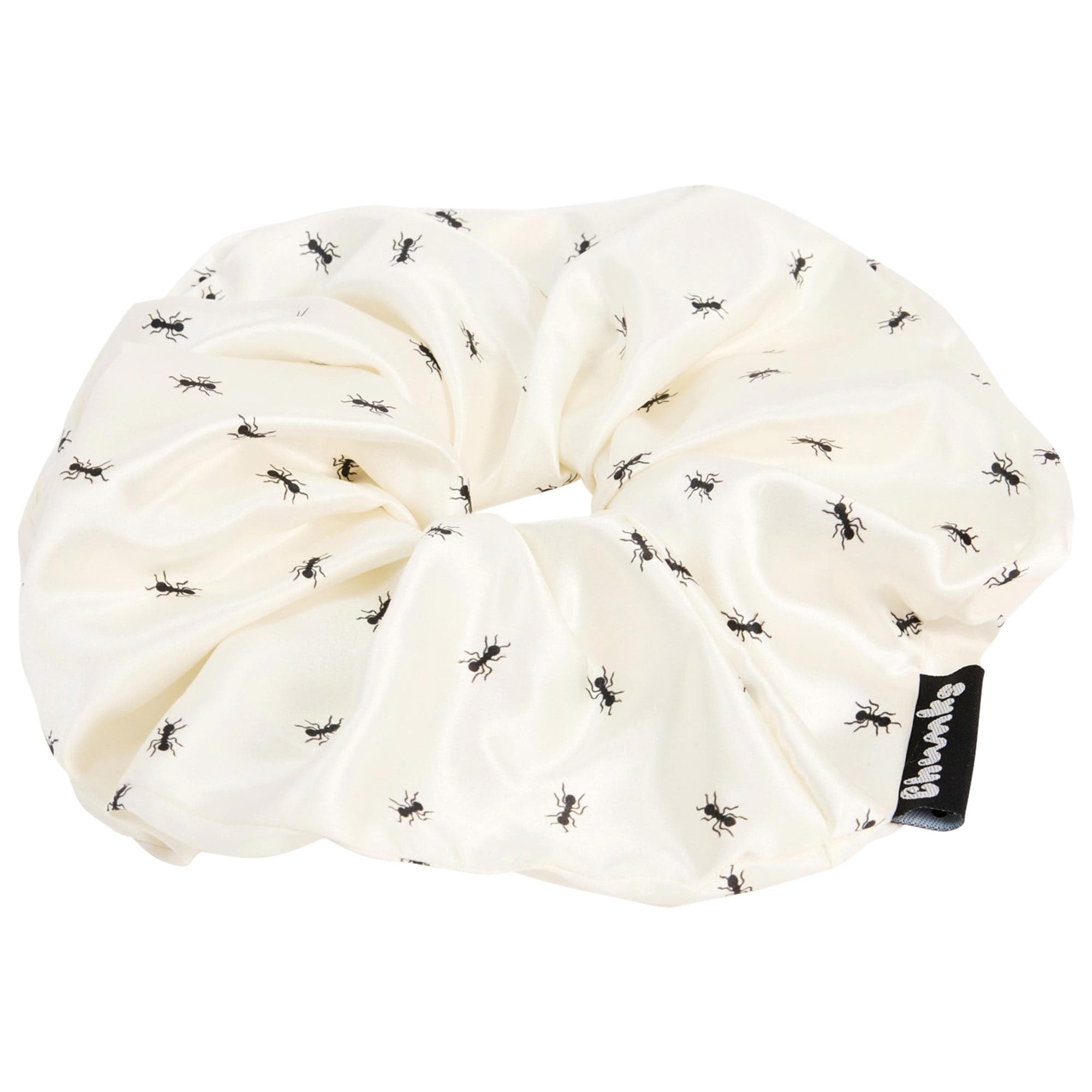 Large Silk Hair Scrunchie in Ants
