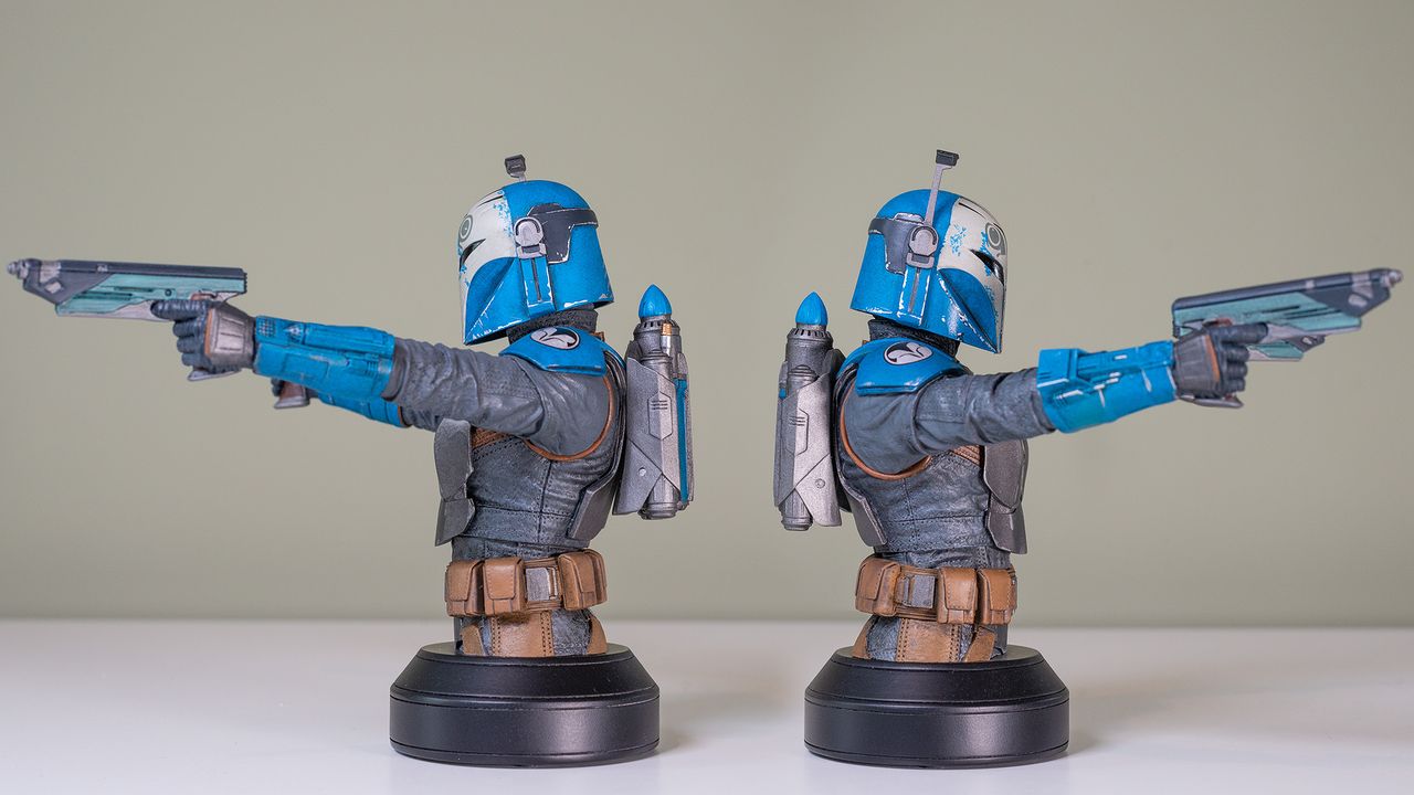 The side view of the Bo-Katan Kryze 1:6 scale Mini Bust