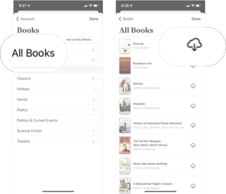 Redownload Books In Books In iOS 15: Tap all books, and then tap the download button next to the book you want.