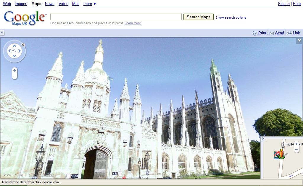 Kings Parade in Cambridge via Street View