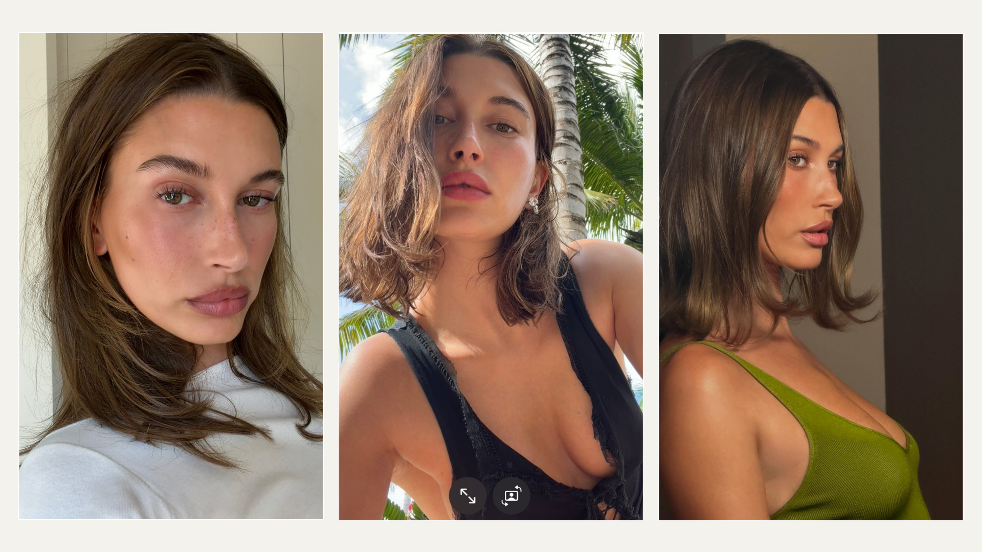 photos of Hailey Bieber's makeup