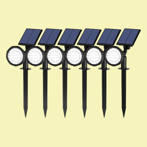 Solpex Solar Spot Lights Outdoor Garden, Ip65 Waterproof, 25 Leds Garden Solar Powered Spot Lights for Pathway, Garden, Fence(cold White, 6 Pack)